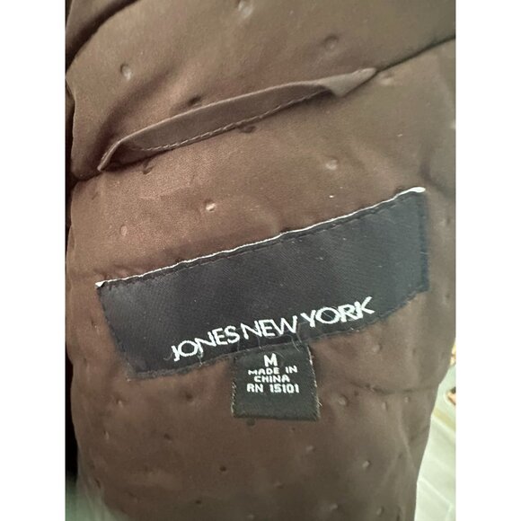 JONES NEW YORK Brown Double Breasted Coat Jacket Size Medium - Picture 6 of 6